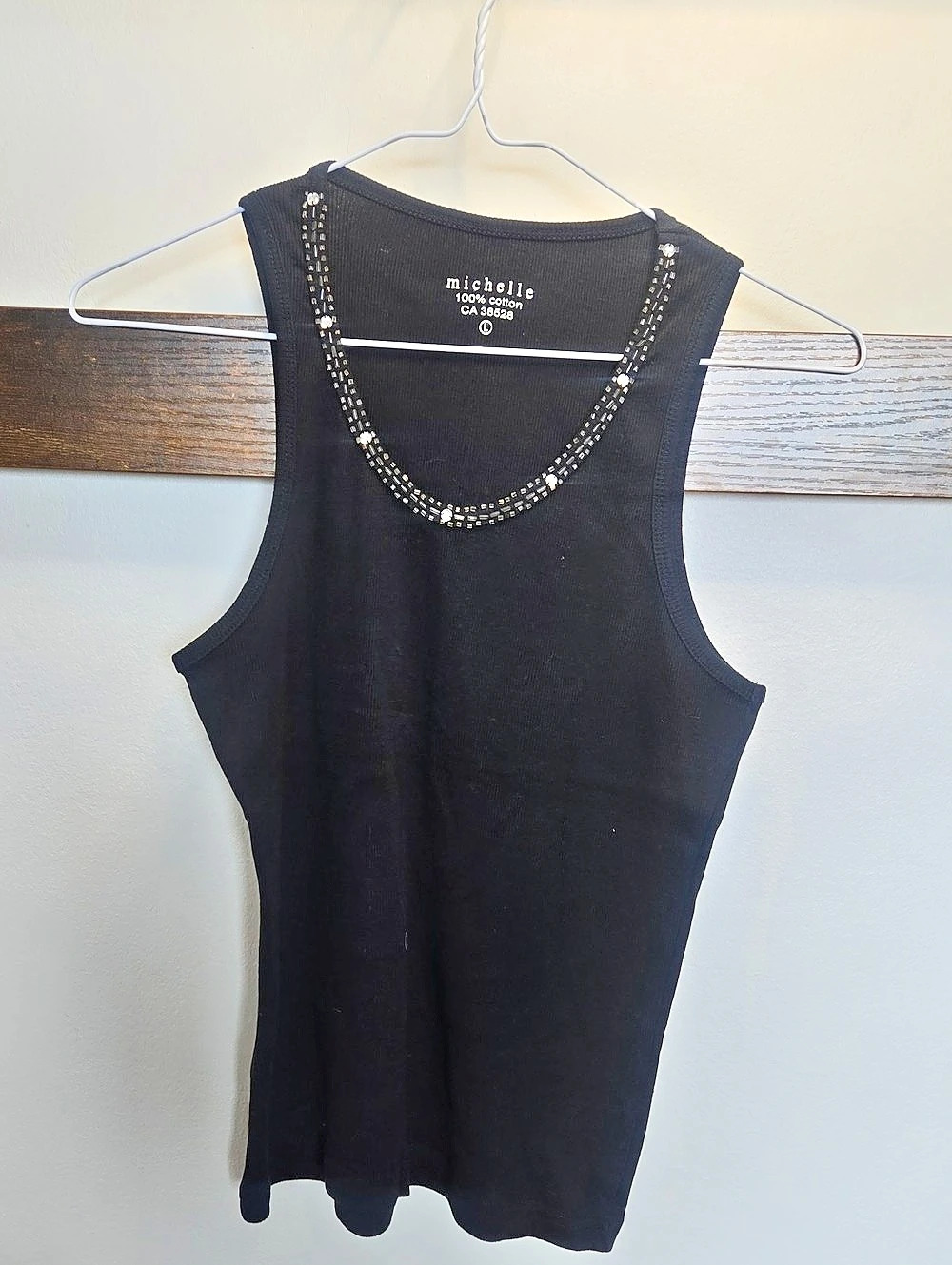 michelle Black Cotton Tank Top Like New